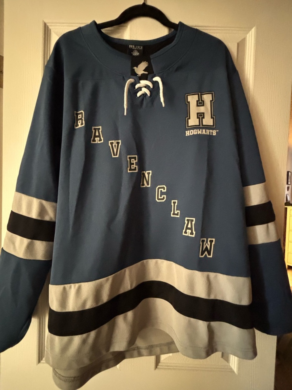 Hogwarts Ravenclaw Blue Lace-Up Hockey Jersey